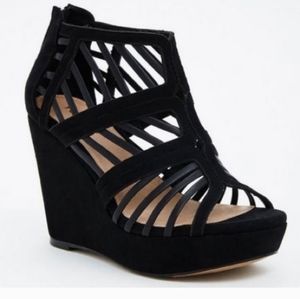 Torrid Black Caged Wedge